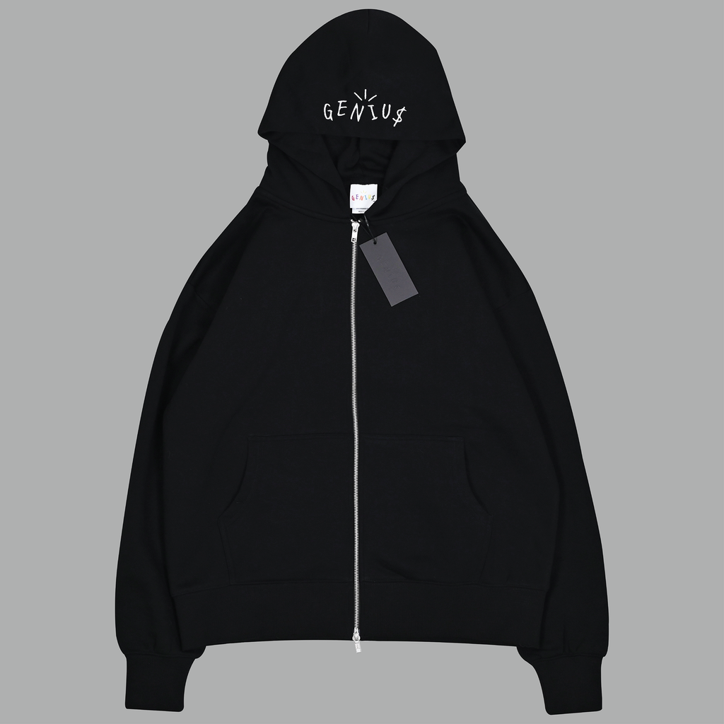 CHROME LOGO ZIP HOODIE (BLACK)
