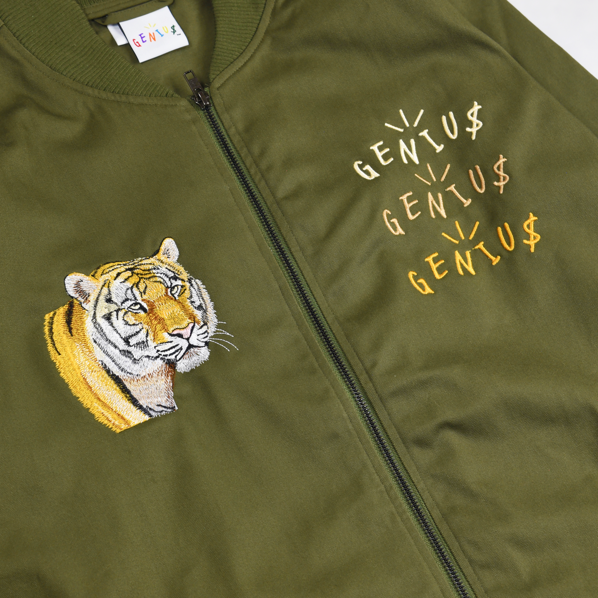 TIGER BOMBER JACKET (OLIVE)