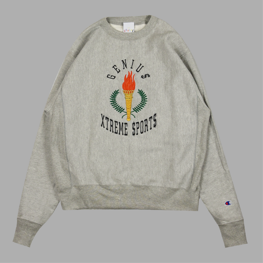 "TORCH" REVERSE WEAVE CREWNECK