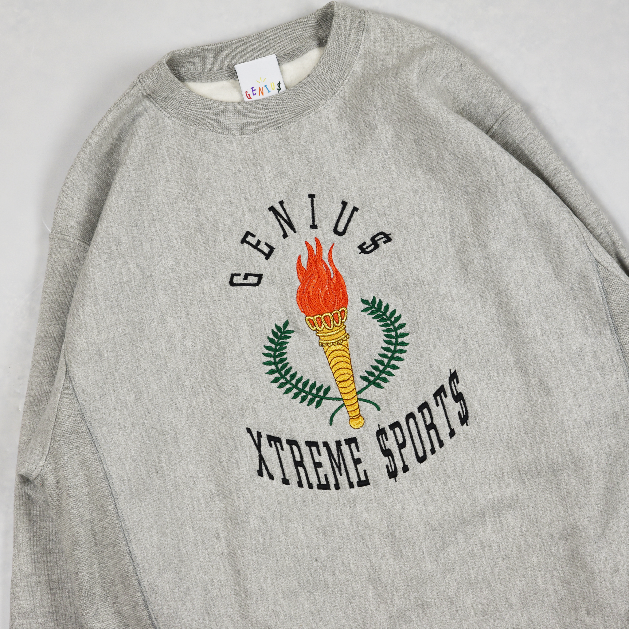 "TORCH" REVERSE WEAVE CREWNECK