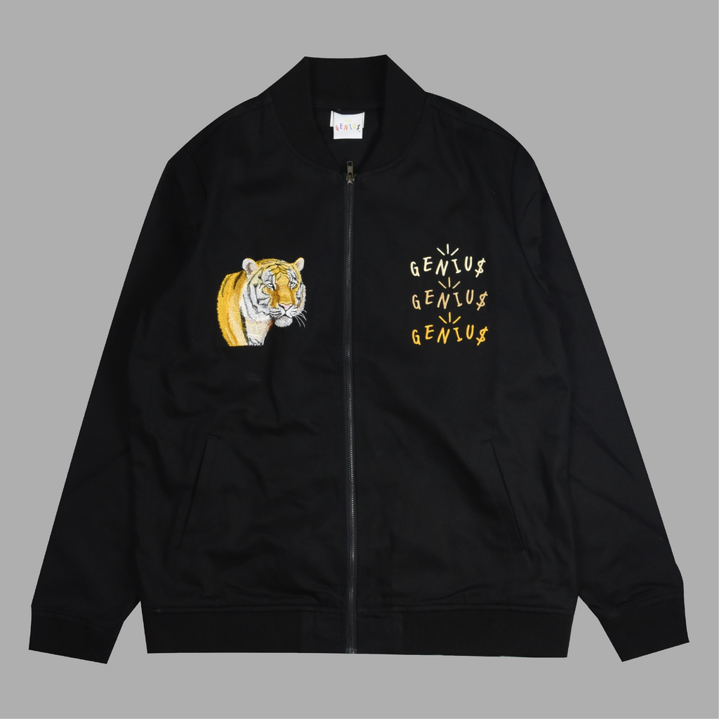TIGER BOMBER JACKET (BLACK)